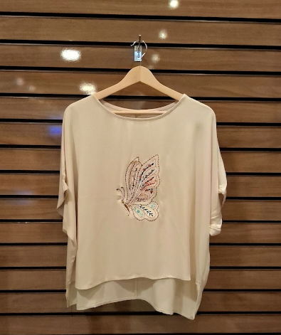 Blusa Borboleta Bege U