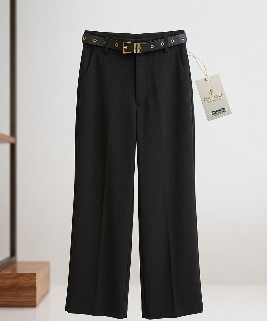 Calça Alfaiataria P Preta com Cinto