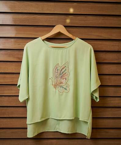 Blusa Borboleta Verde U